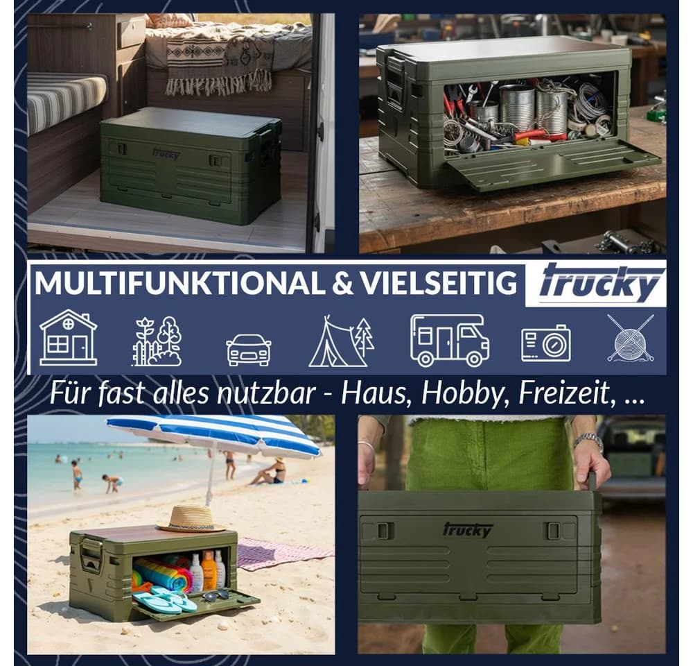 Trucky Faltbox Storage Box Camping Klappbox Klappkiste faltbar Grün - Bild 5