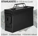 Trucky Aufbewahrungsbox Ammo Box Munitionsbox Metallkiste Metallbox Schwarz Metall Bild 1