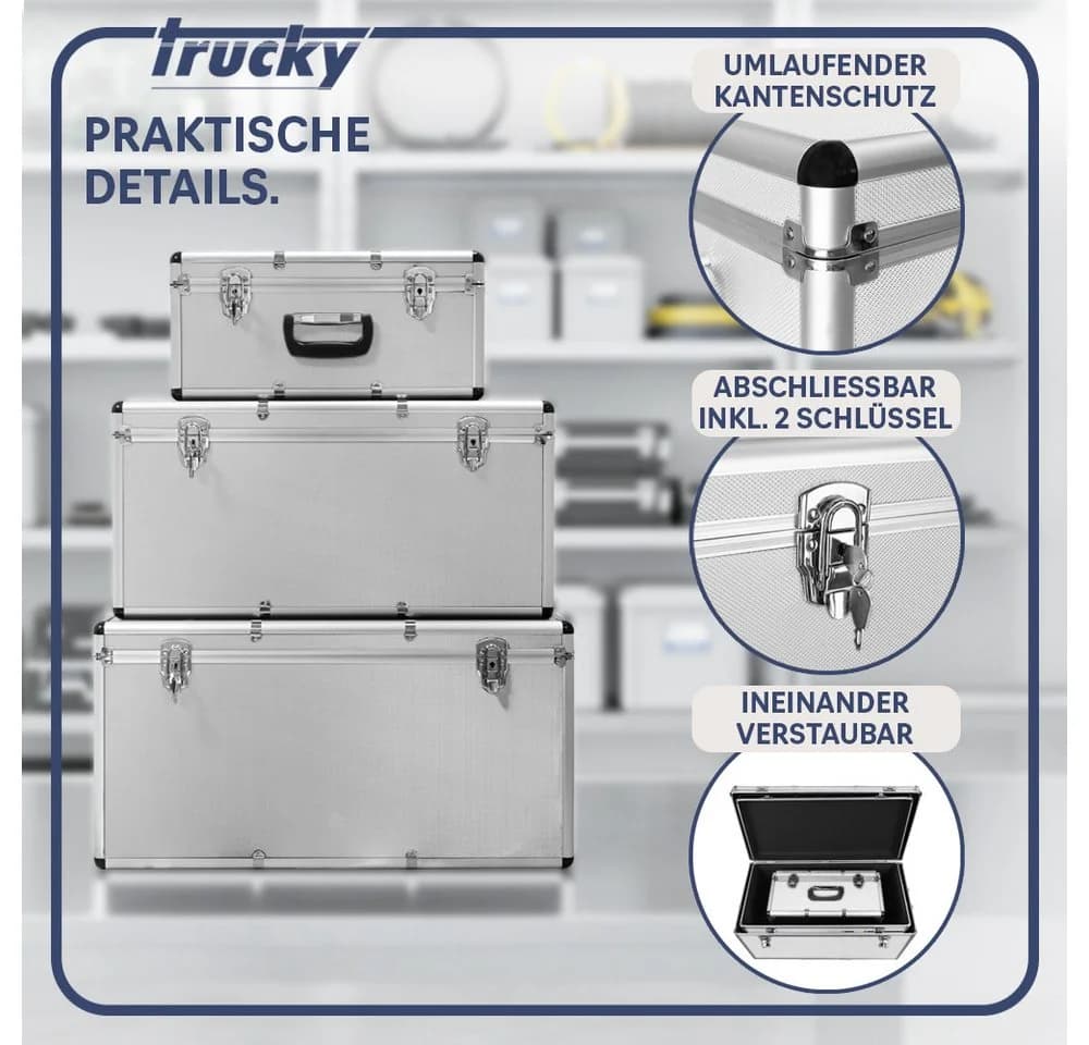 Trucky Allzweckkiste Aluminium 3er Set Boxen Silber - Bild 3