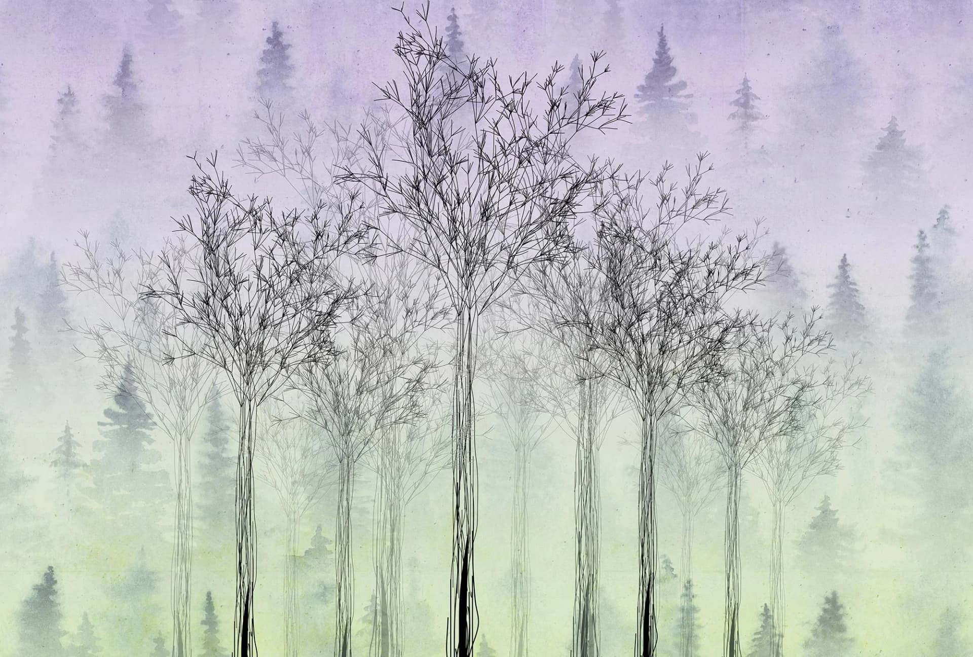 Fototapete ARCHITECTS PAPER Atelier 47 Trees Artwork 2 Waldmotiv