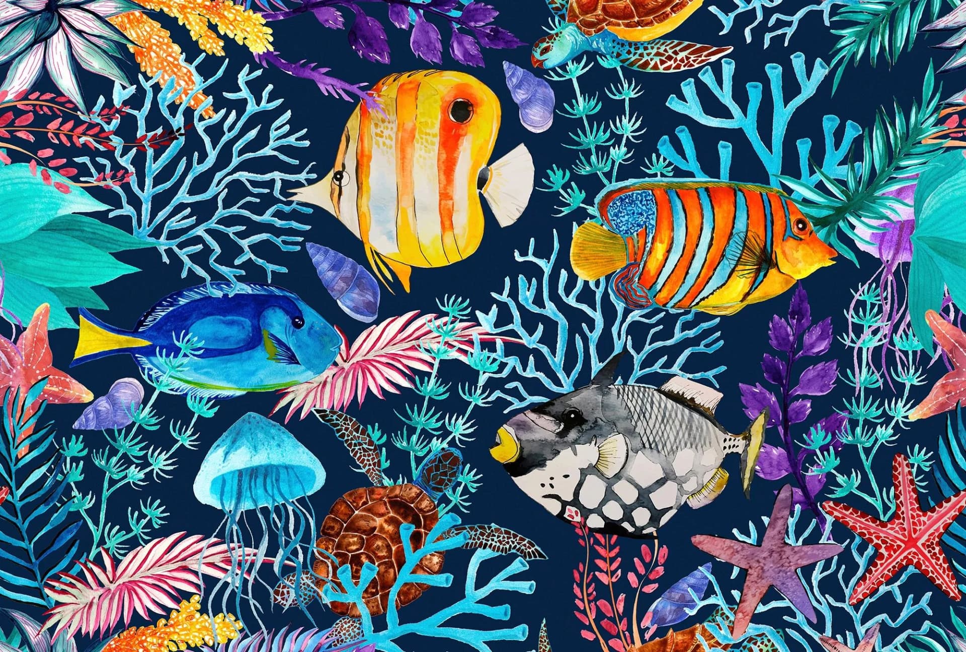 Livingwalls Fototapete ARTist Underwater Bunt Vlies