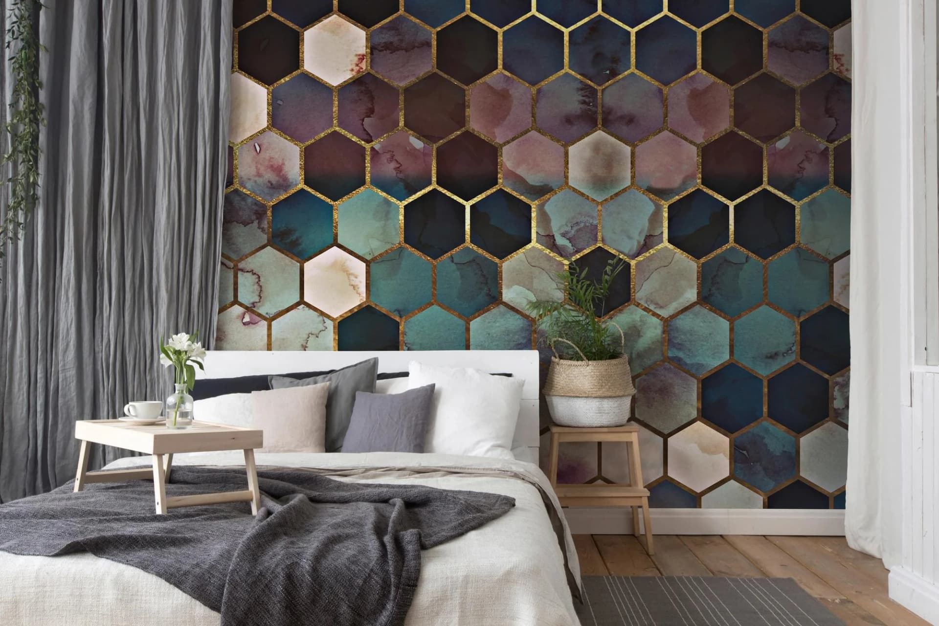 Livingwalls Fototapete ARTist Rugged Marble Vlies Beige Gold