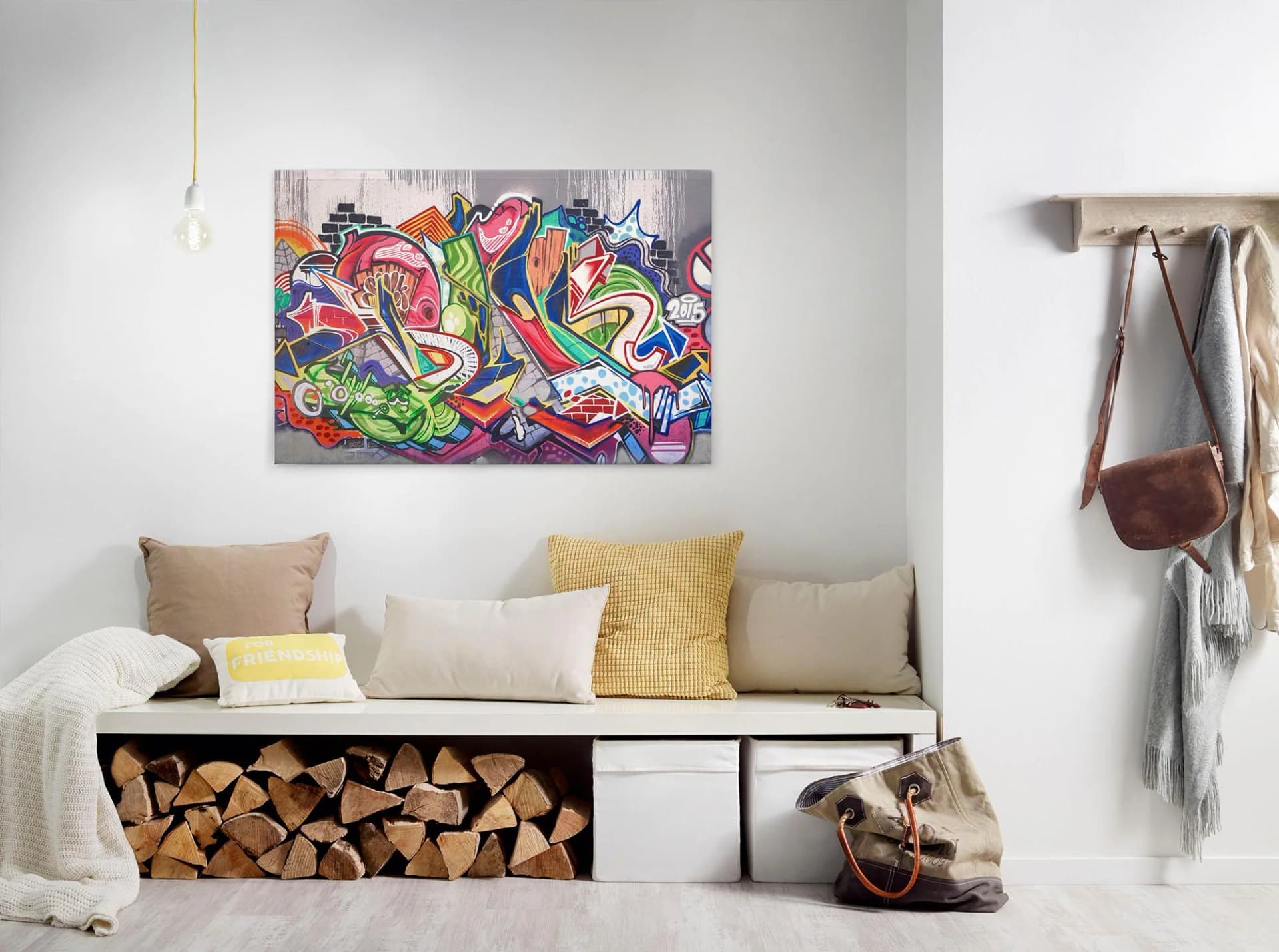 A.S. Création Leinwandbild Graffiti Bunt Grau Rot 90x60 cm