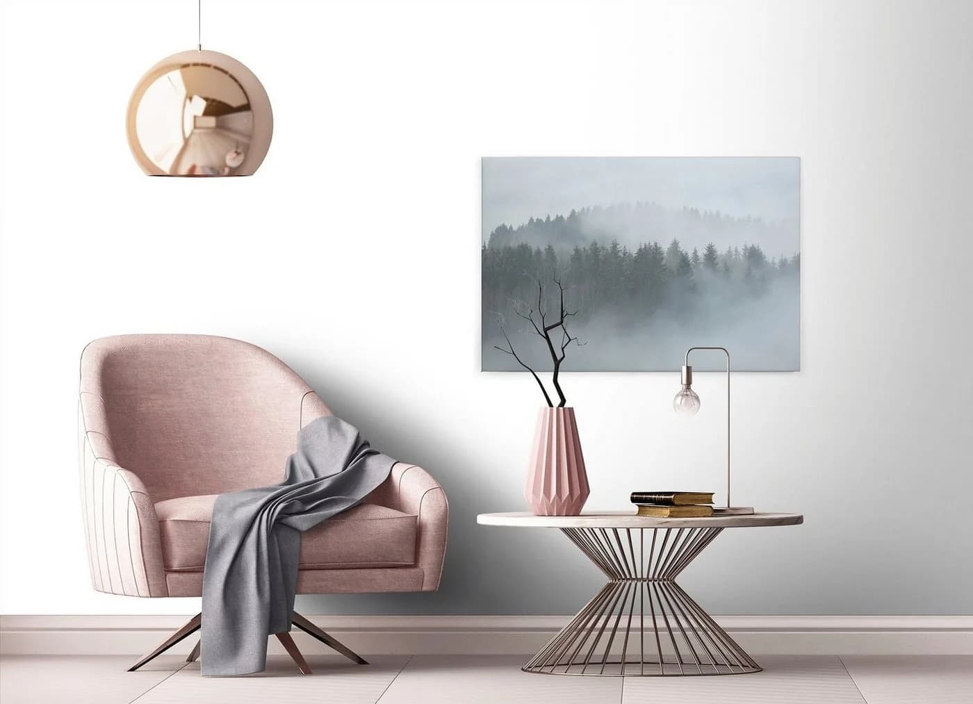 A.S. Création Leinwandbild Misty Forest Grau-Weiß Keilrahmen - Bild 5