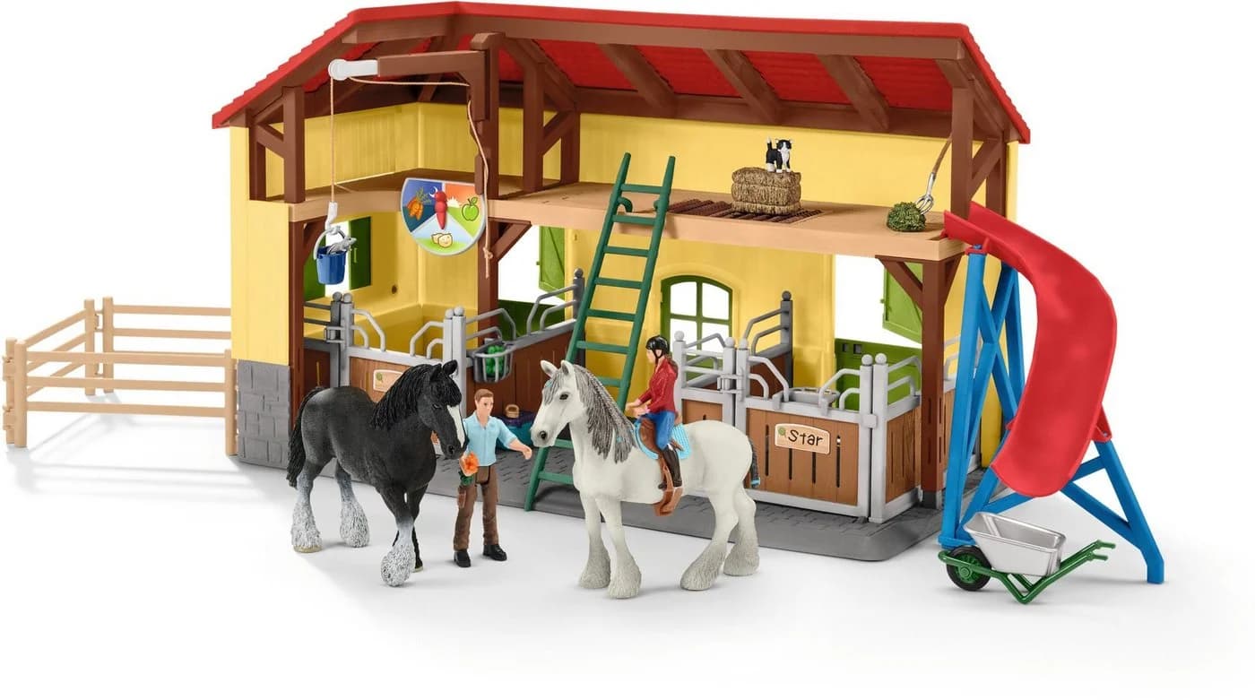 Schleich Farm World Pferdestall Bunt - 7 Tiere & Zubehör - Bild 2