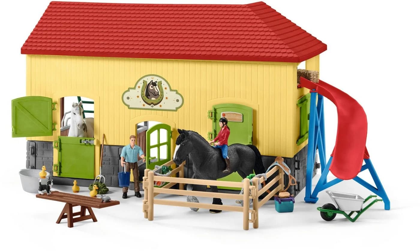 Schleich Farm World Pferdestall Bunt - 7 Tiere & Zubehör - Bild 4