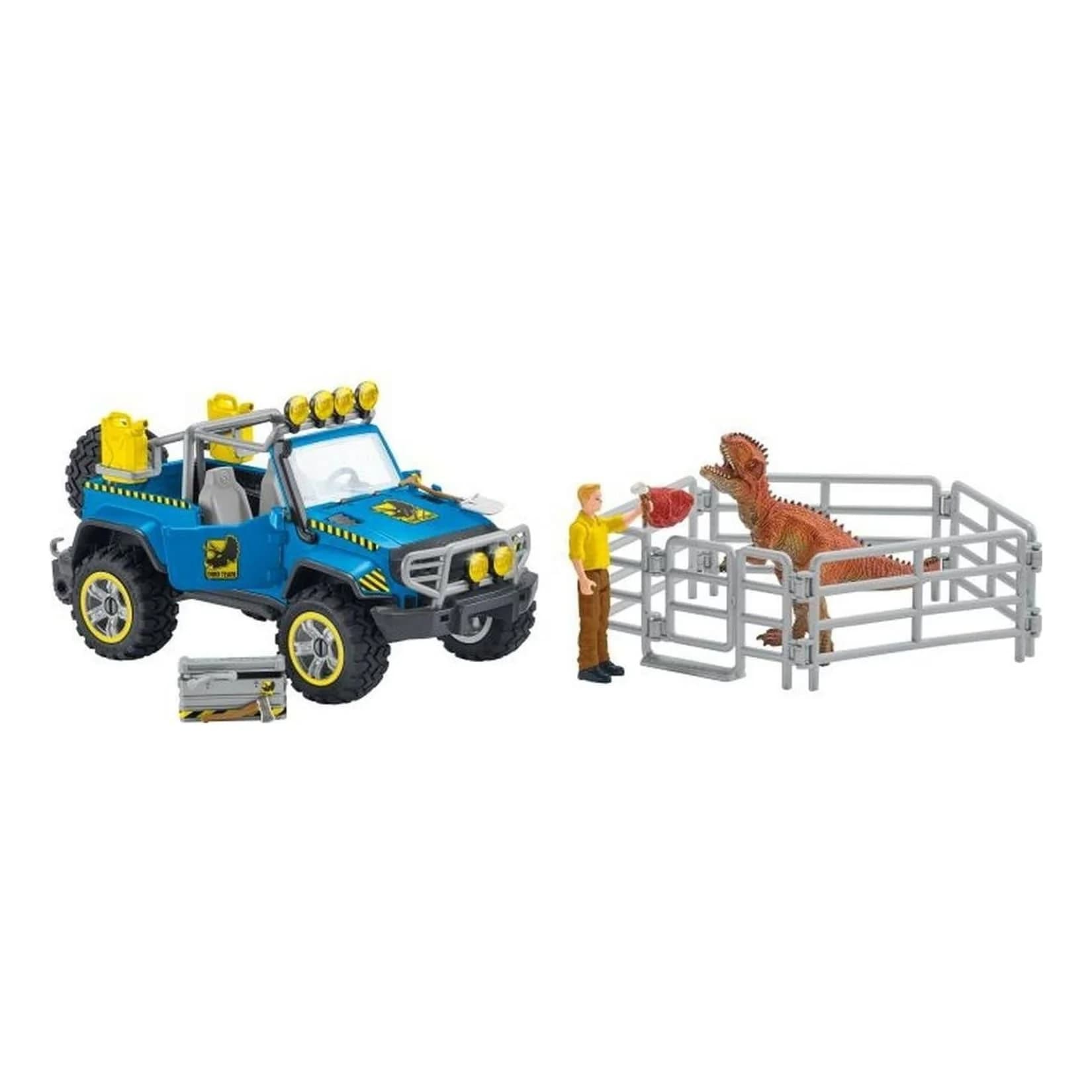 Schleich® Geländewagen mit Dino-Außenposten 14-tlg. Bunt