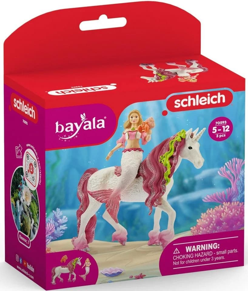 Schleich Bayala Meerjungfrau-Feya auf Unterwassereinhorn Bunt