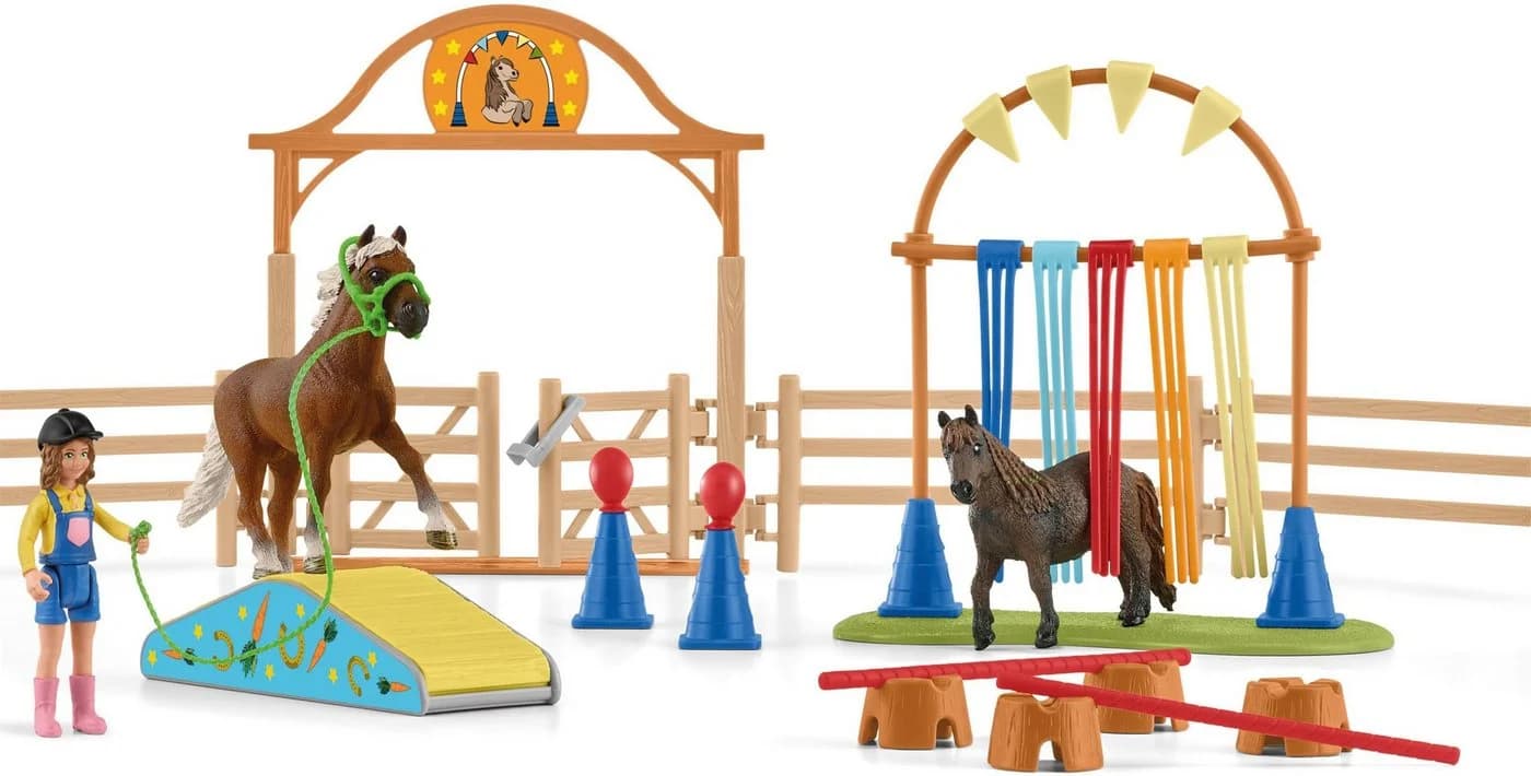 Schleich Farm World Pony Agility Training Set Bunt - Bild 2