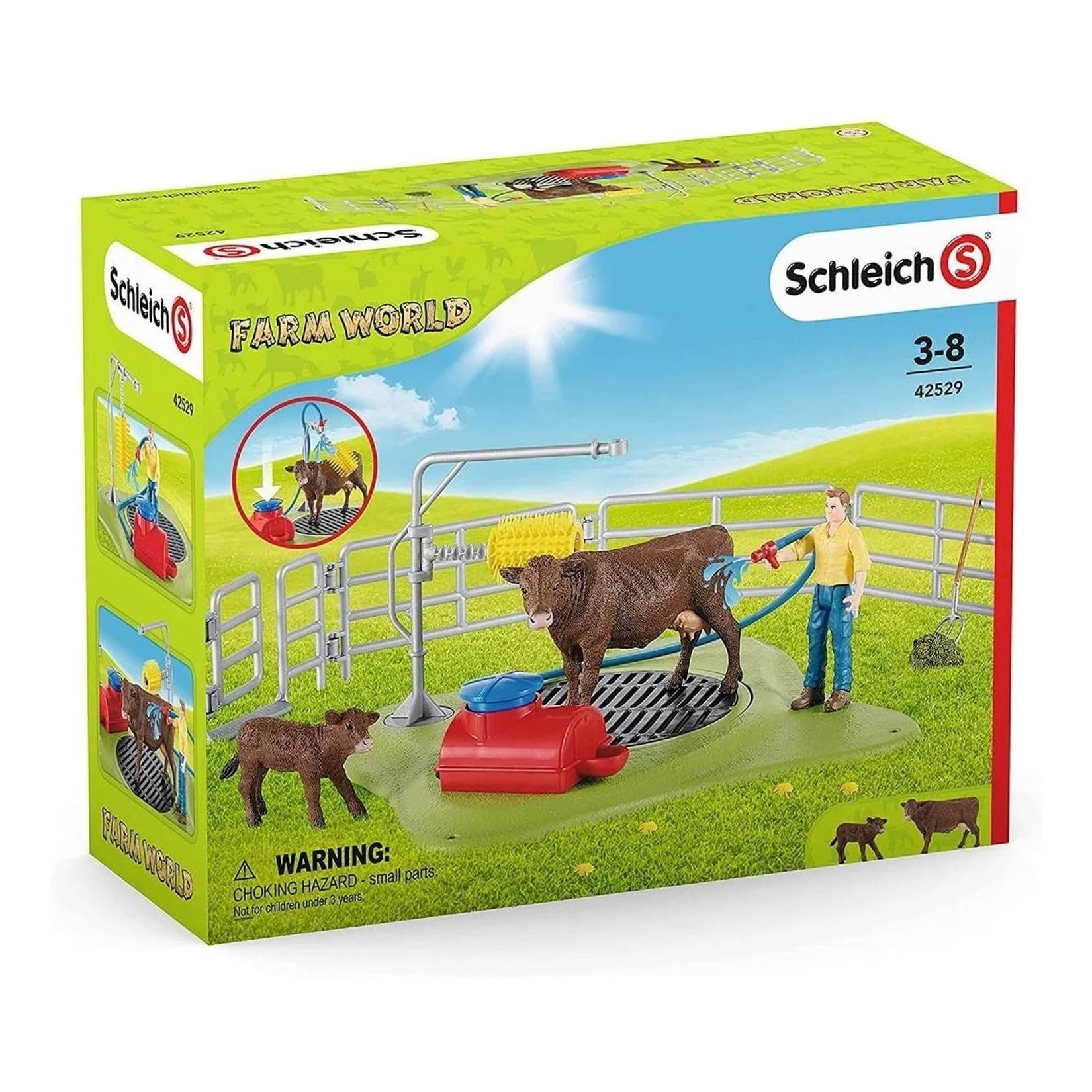 Schleich® Farm World 42529 Kuh Waschstation mit Wasserfunktion