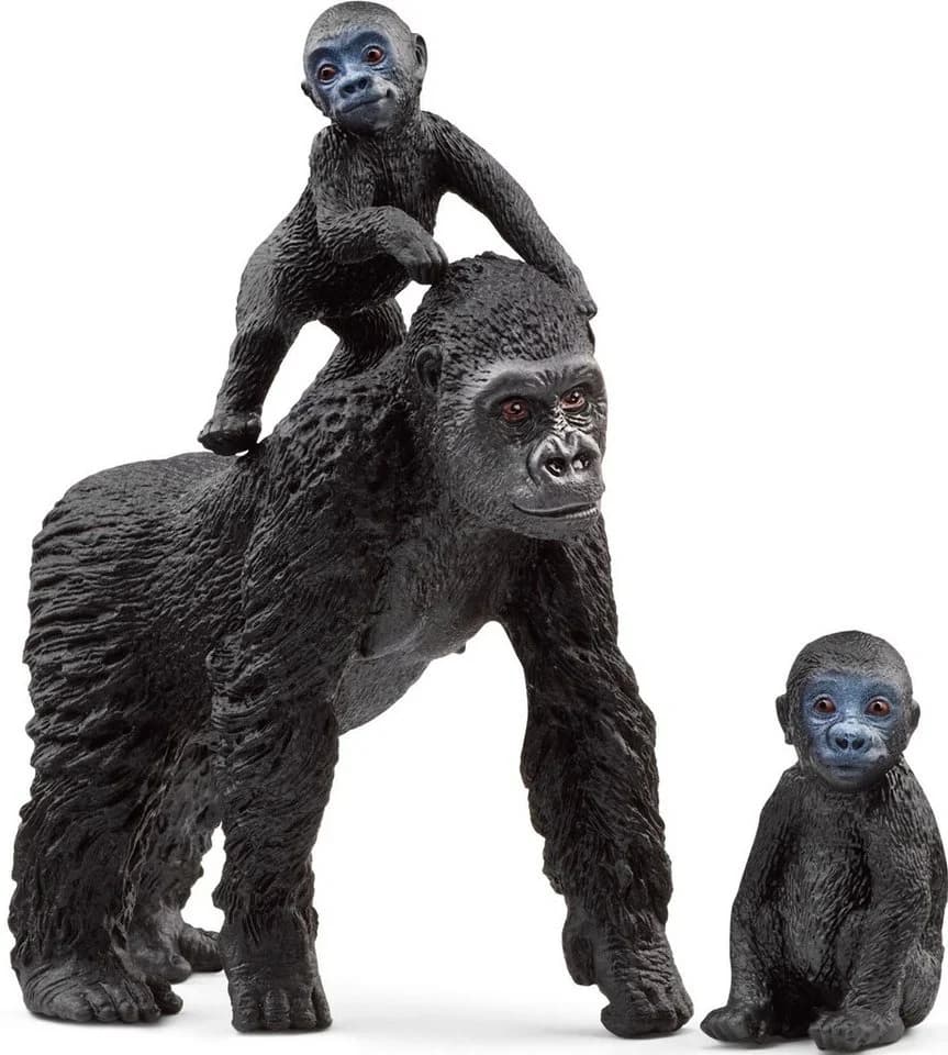 SCHLEICH WILD LIFE Flachland Gorilla Familie 42601 3-tlg. Schwarz - Bild 2