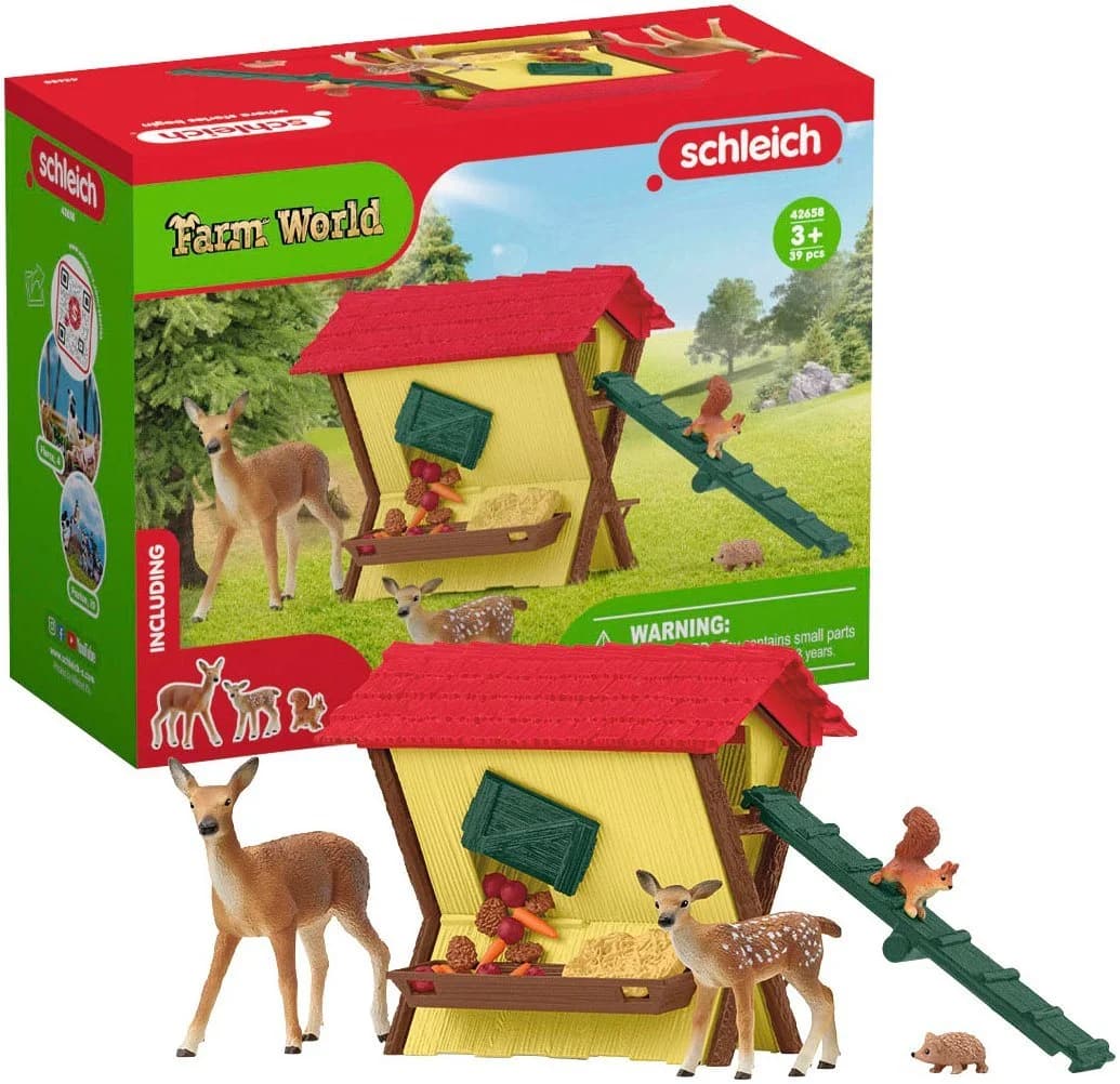 Schleich Spielwelt Fütterung der Waldtiere 42658 Bunt Kunststoff