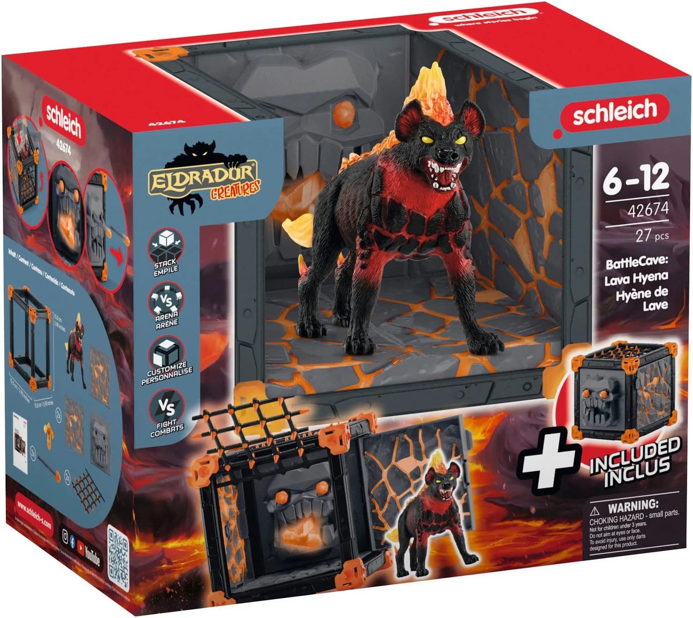 SCHLEICH ELDRADOR CREATURES BattleCave Lavahyäne 42674 Bunt - Bild 2