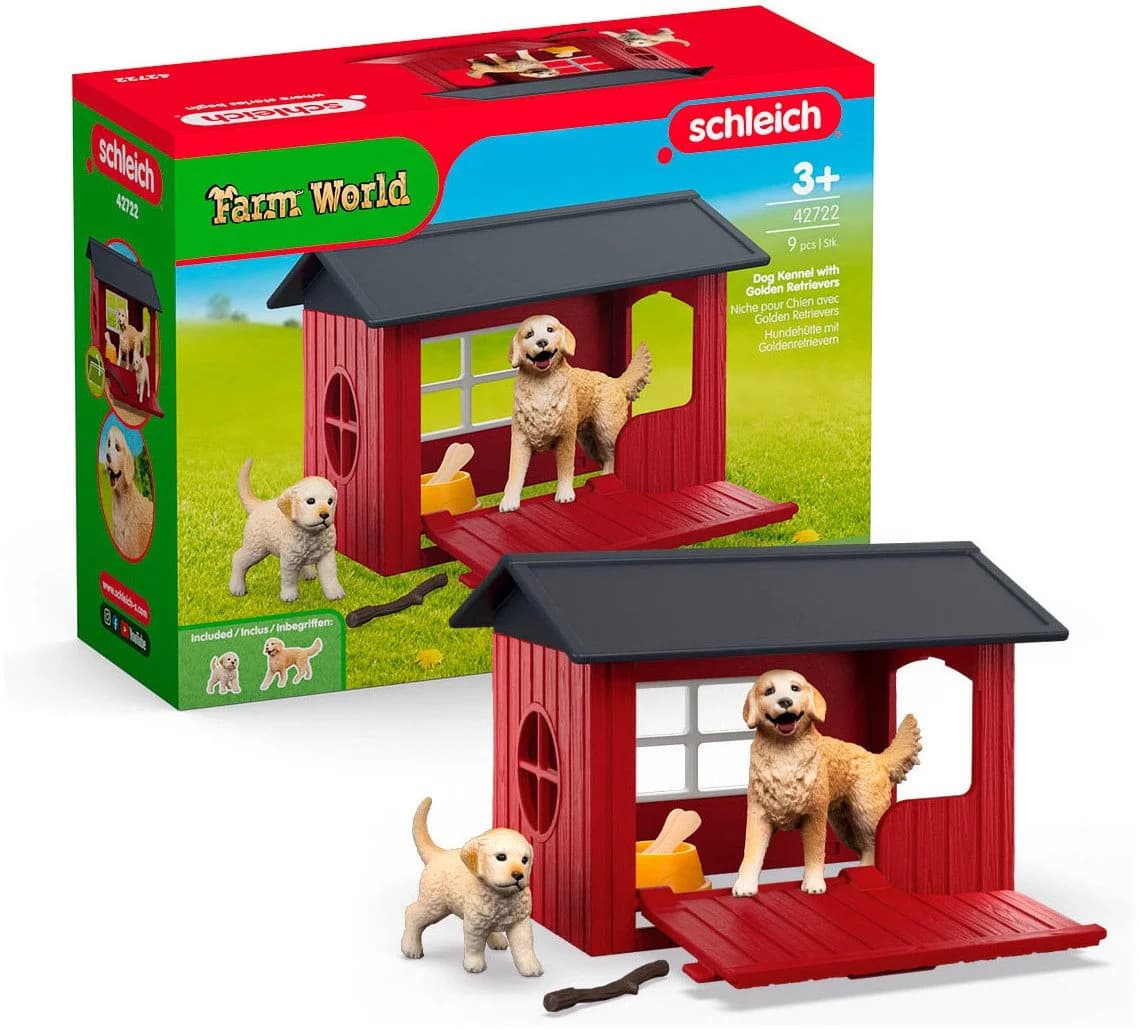SCHLEICH Farm World Hundehütte mit Golden Retrievern - Bild 2