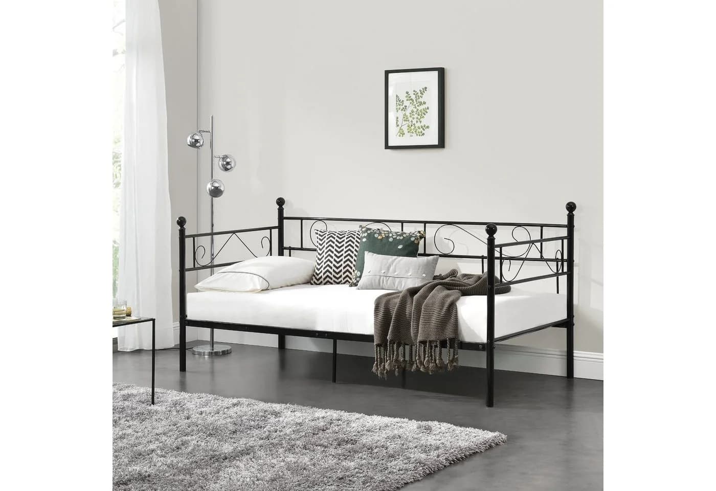 en.casa Metallbett Granada Schwarz