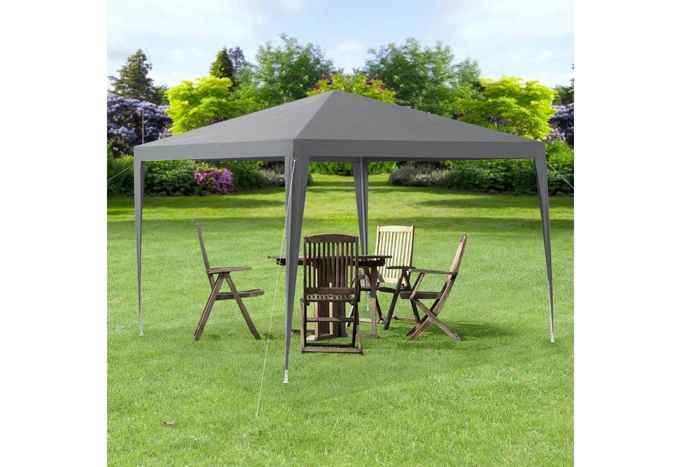 casa.pro Pavillon Wedau Gartenzelt Partyzelt Dunkelgrau