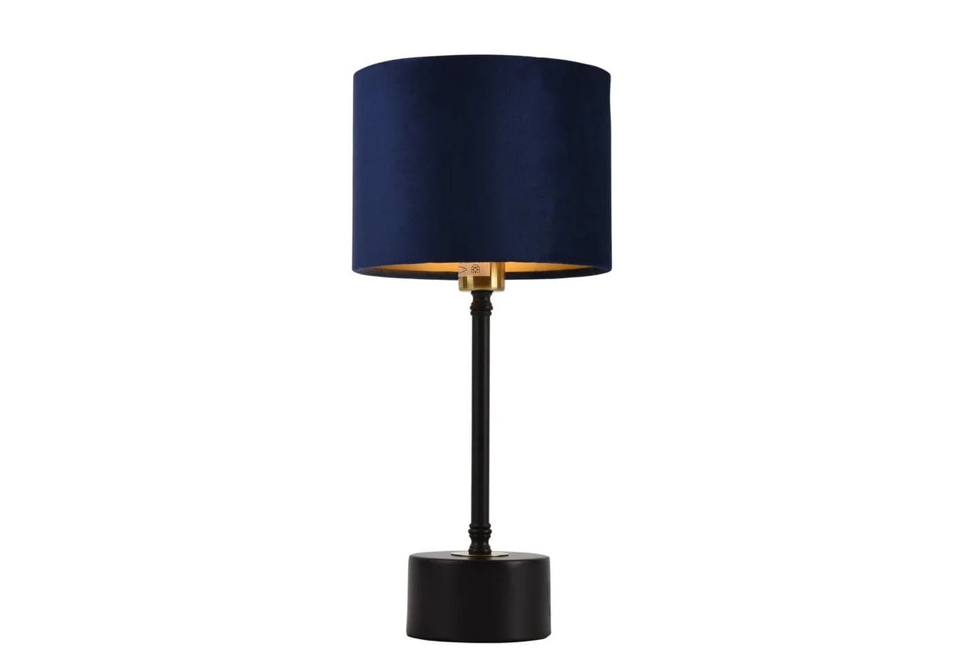 lux.pro Tischleuchte Deventer Schwarz/Kupfer Blau Flanell E14 - Bild 2