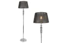 lux.pro Stehlampe Lingen 1xE27 Metallgestell Stoff Schirm Chrom Grau Bild 1