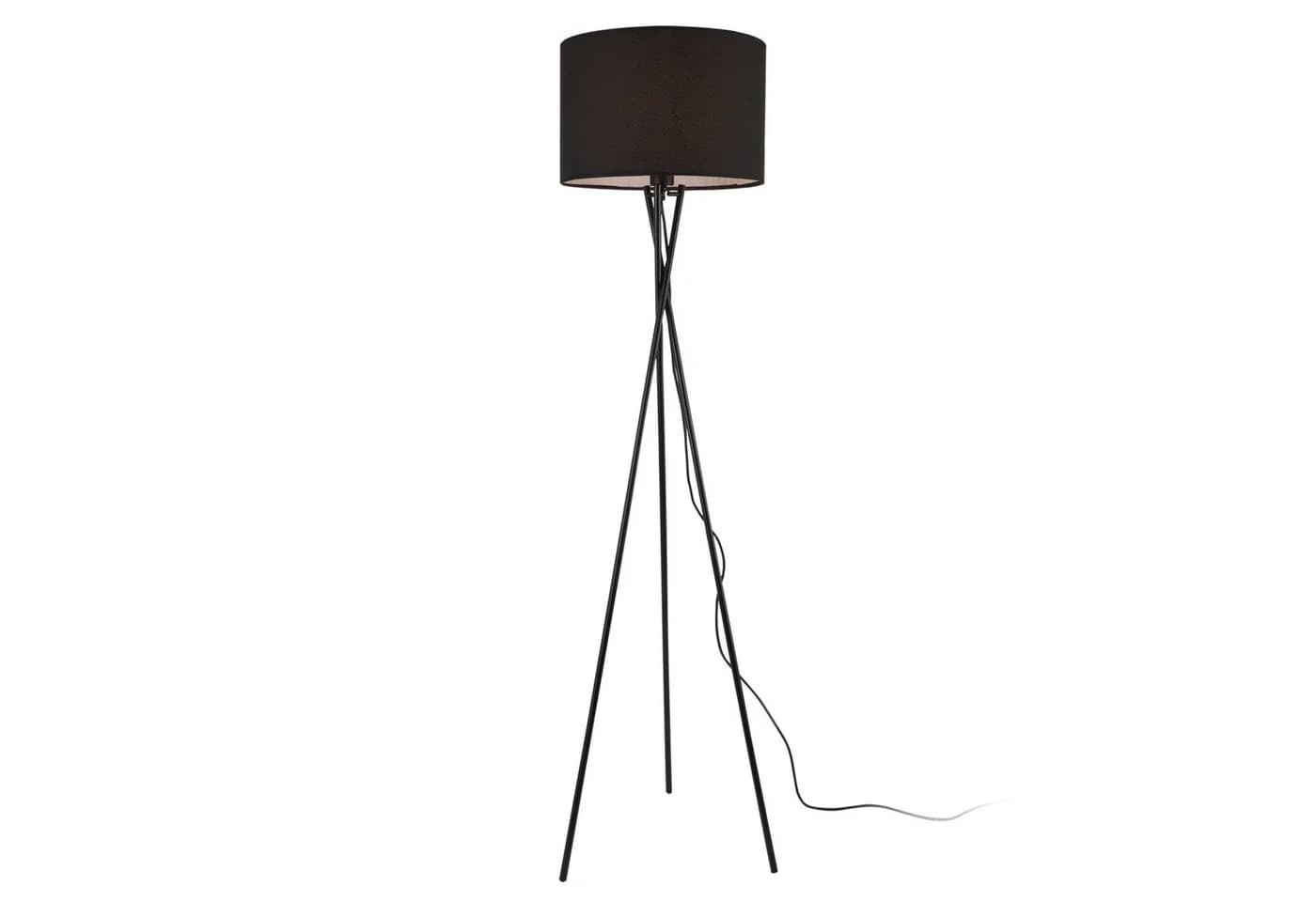 lux.pro Stehlampe Grenoble Schwarz Dreifuß 154cm Stoffschirm - Bild 3