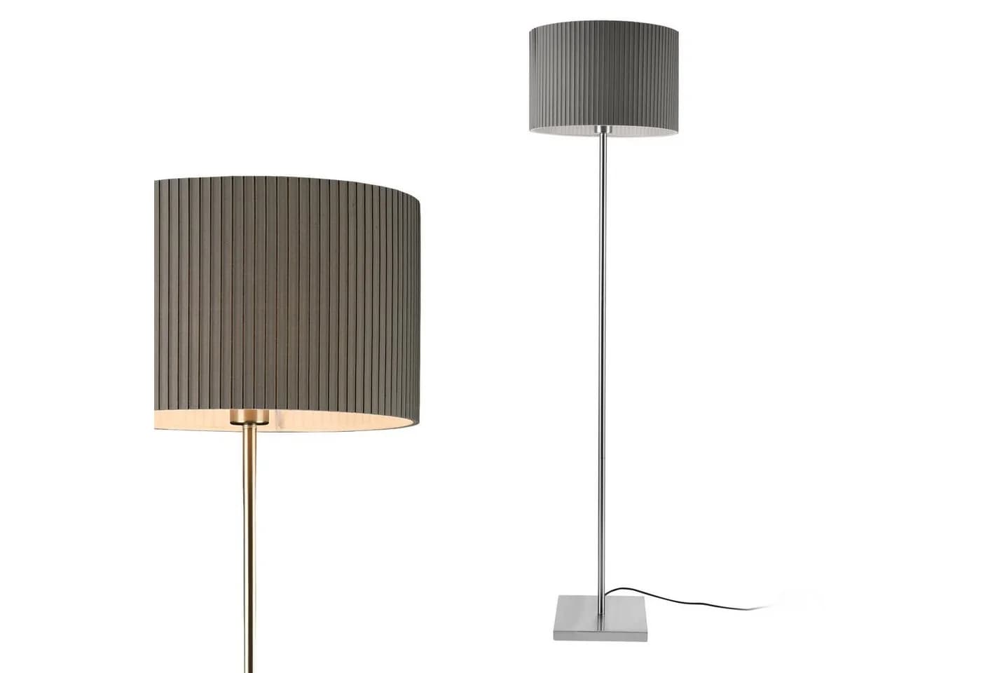 lux.pro Stehlampe Coimbra Grau Metall Stoff E27 - Bild 2