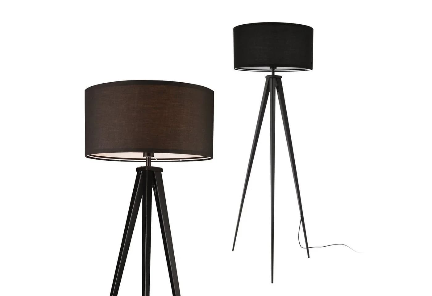 lux.pro Stehlampe Faro Schwarz 3-Fuß Leuchte Modern