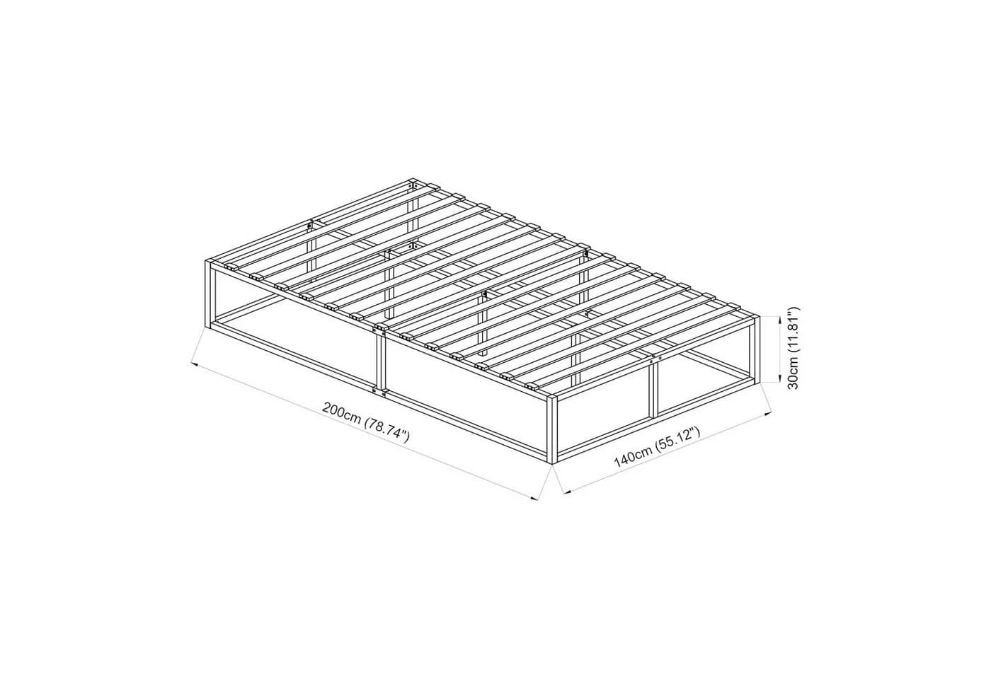 en.casa Metallbett »Kreta« Schwarz Modernes Bettgestell - Bild 4