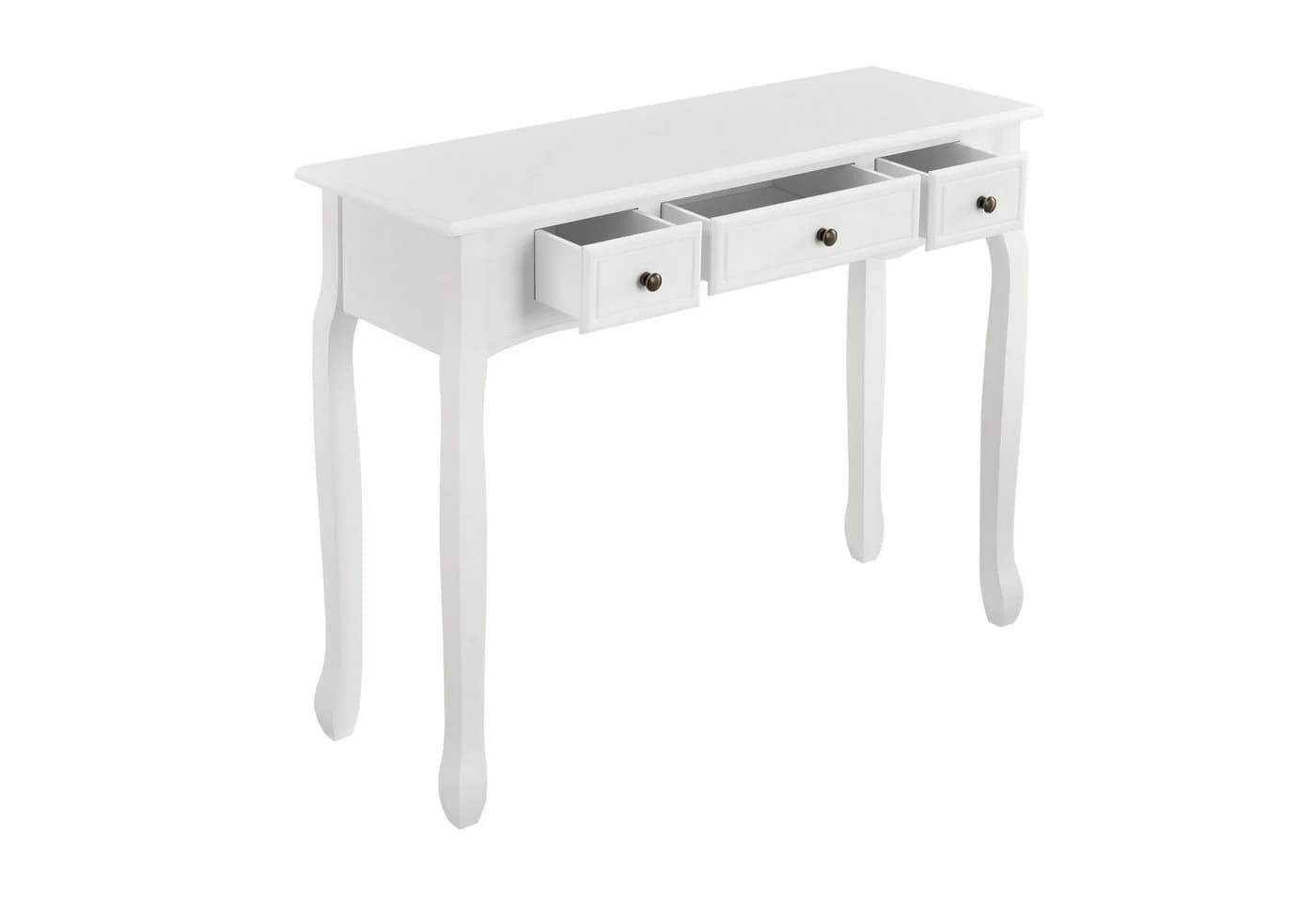 en.casa Konsolentisch Landhausstil Weiß mit Schubladen - Bild 2