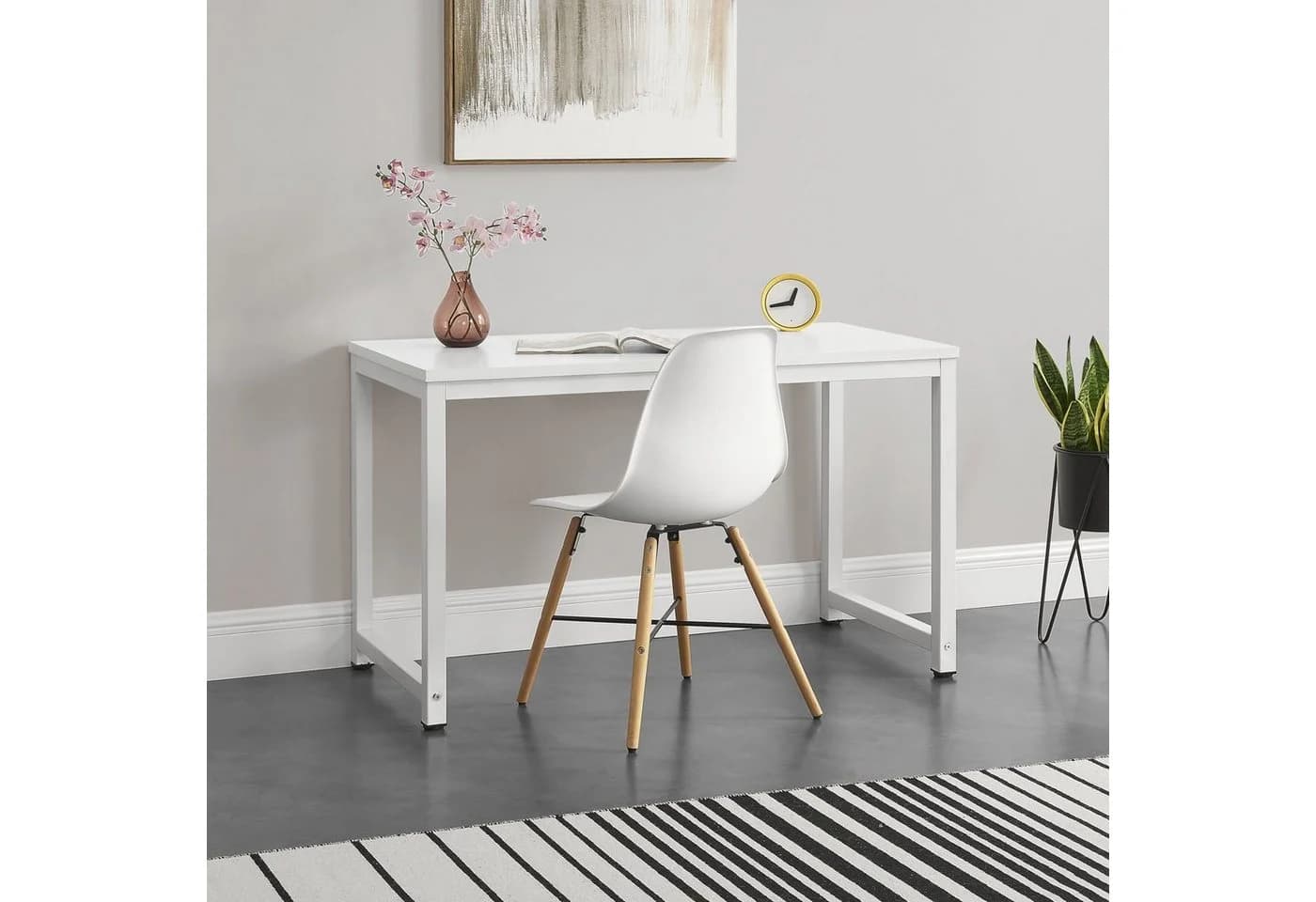 en.casa Schreibtisch Herning Weiß Computertisch