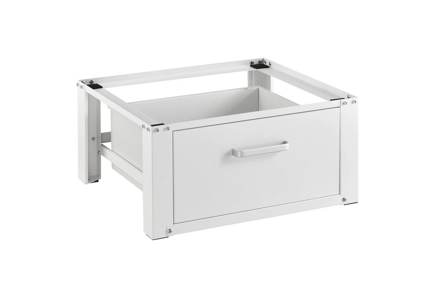 en.casa Unterschrank Comfortixx Waschmaschinen-Sockel mit Schublade Weiß - Bild 3