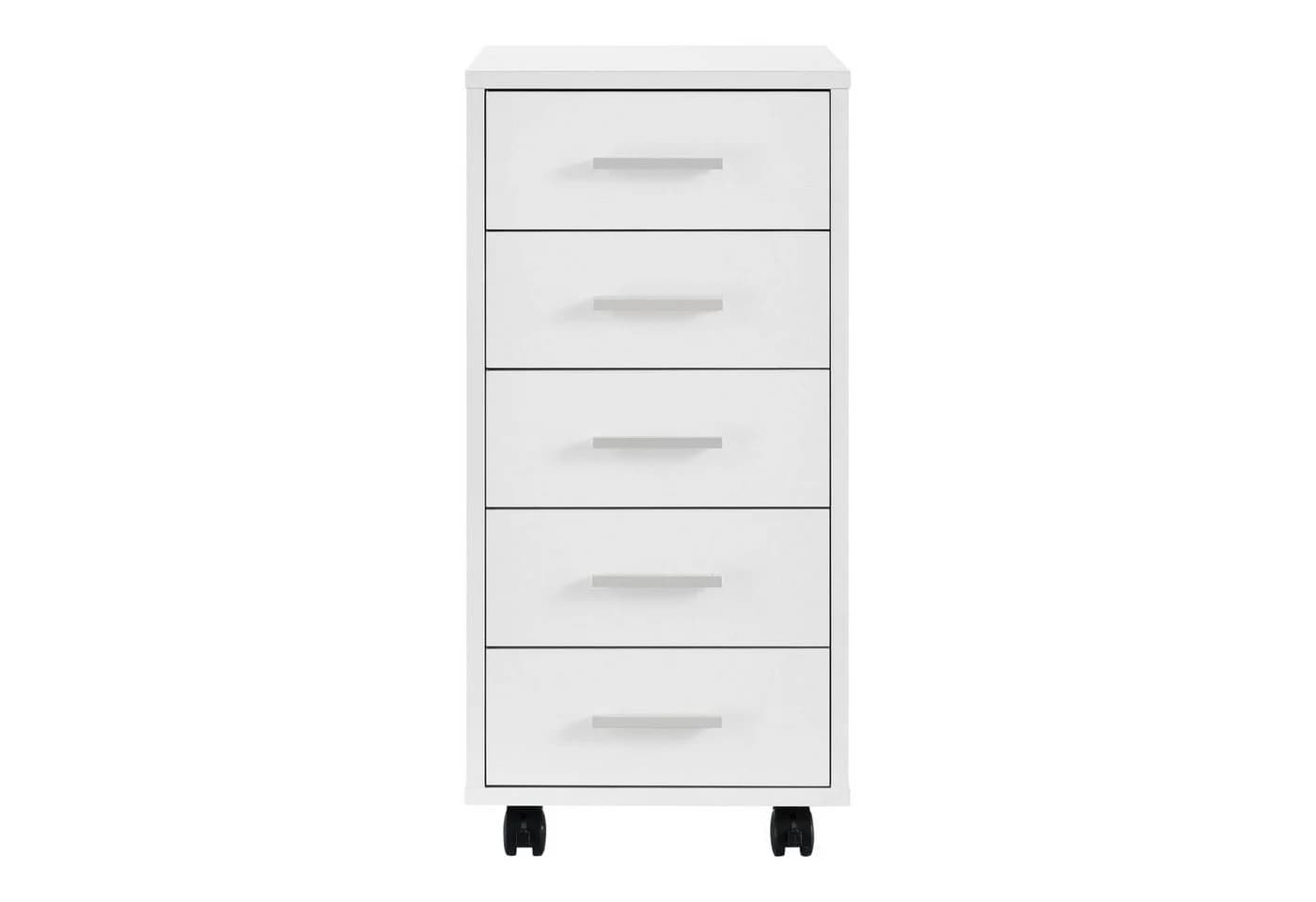 en.casa Rollcontainer Stockholm 5 Schubladen Weiß Aktenschrank - Bild 3