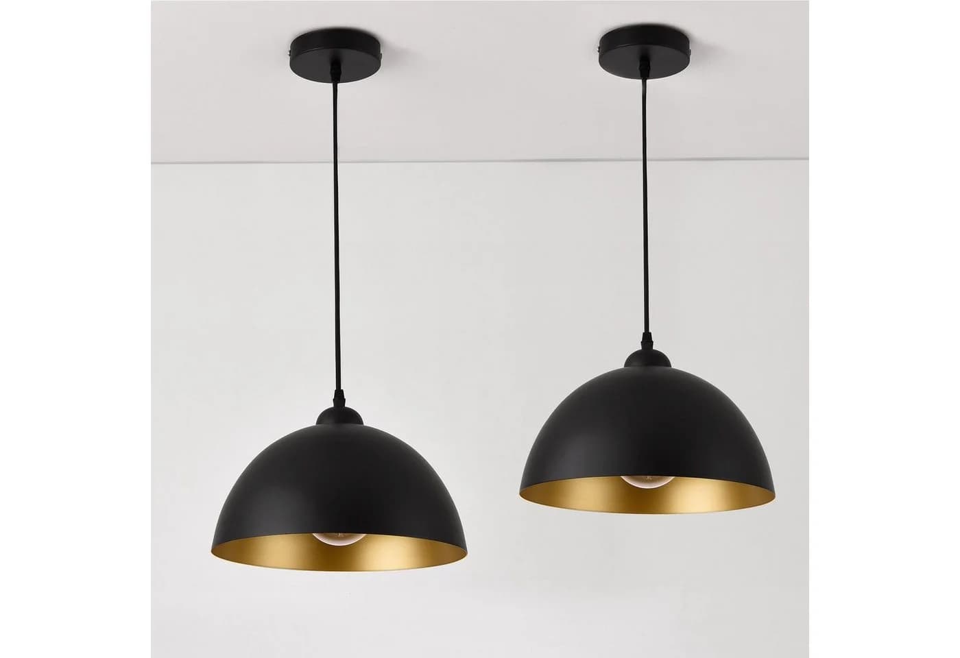lux.pro Hängeleuchte Espoo 2er Set Pendelleuchte Schwarz Gold