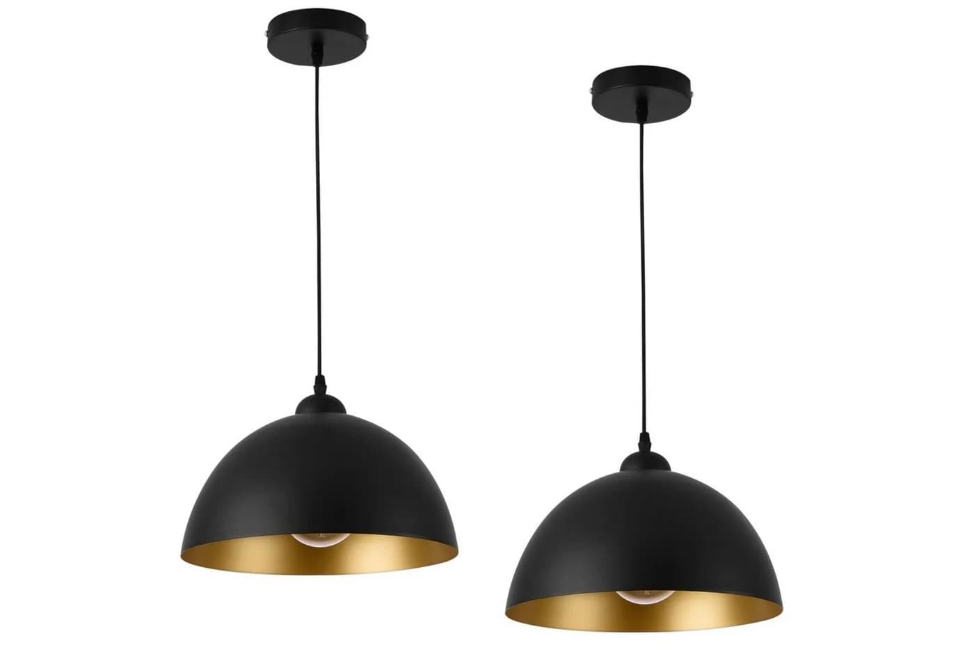 lux.pro Hängeleuchte Espoo 2er Set Pendelleuchte Schwarz Gold - Bild 2