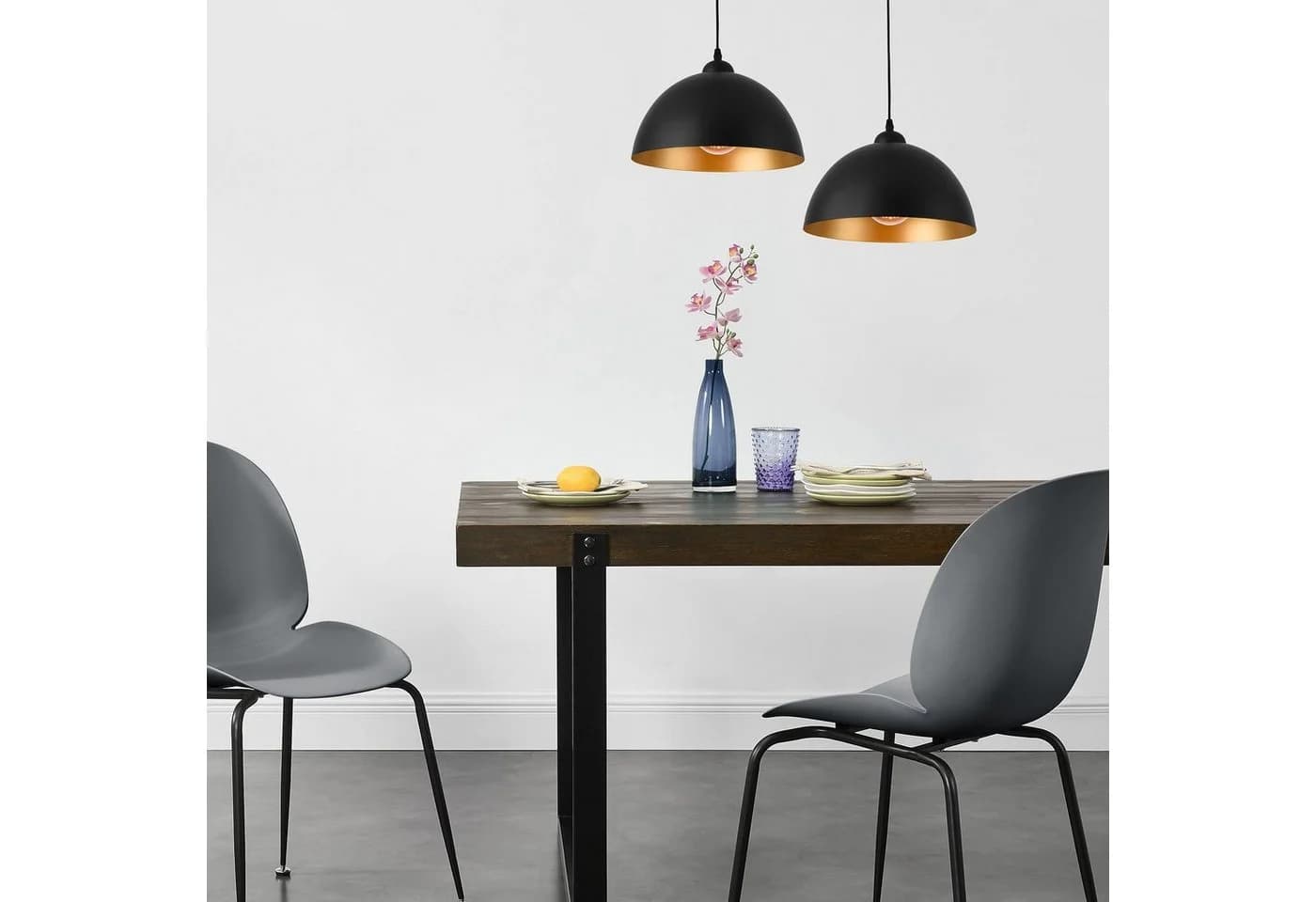lux.pro Hängeleuchte Espoo 2er Set Pendelleuchte Schwarz Gold - Bild 3