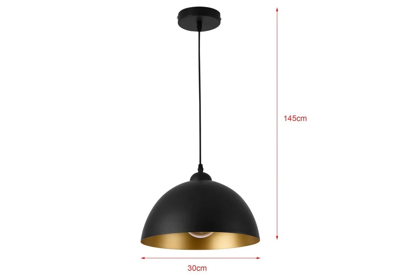 lux.pro Hängeleuchte Espoo 2er Set Pendelleuchte Schwarz Gold - Bild 4