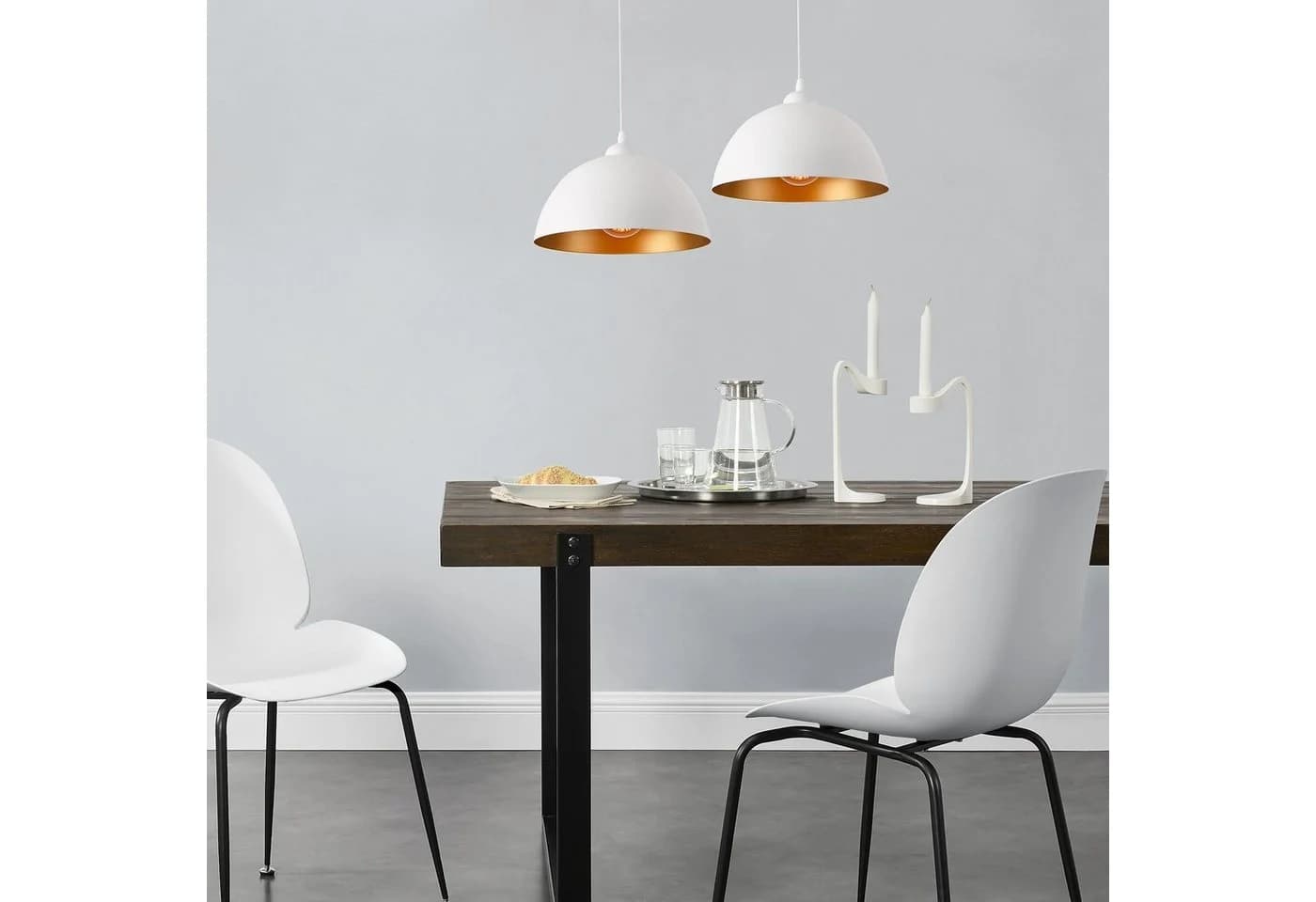lux.pro Hängeleuchte 2er Set Weiß Gold Metall - Bild 3