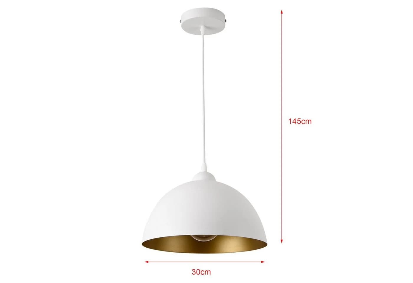 lux.pro Hängeleuchte 2er Set Weiß Gold Metall - Bild 4