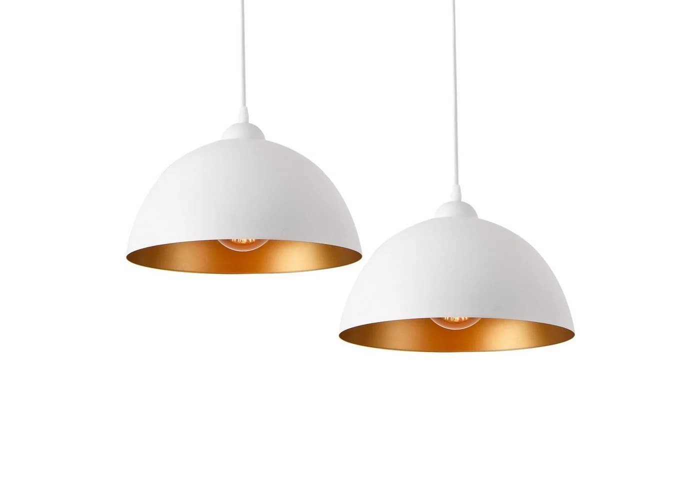 lux.pro Hängeleuchte 2er Set Weiß Gold Metall - Bild 5
