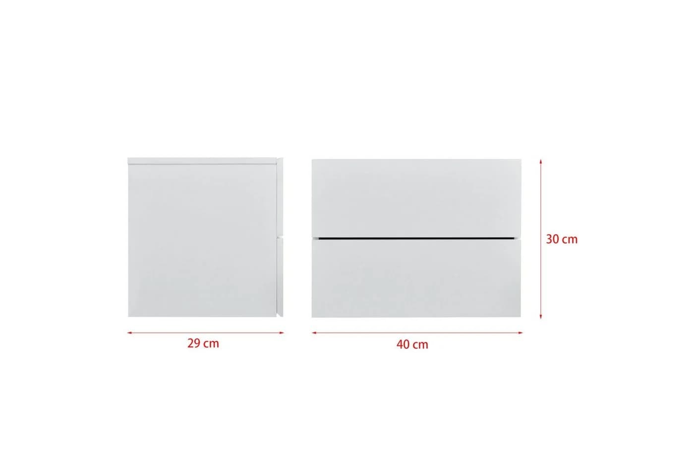 en.casa Hängeschrank Ampfing Wandschrank Weiß 2 Schubladen - Bild 5