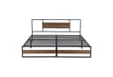 en.casa Metallbett Villach Stahlrahmen Schwarz Walnuss-Optik Bild 4