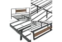 en.casa Metallbett Villach Stahlrahmen Schwarz Walnuss-Optik Bild 5