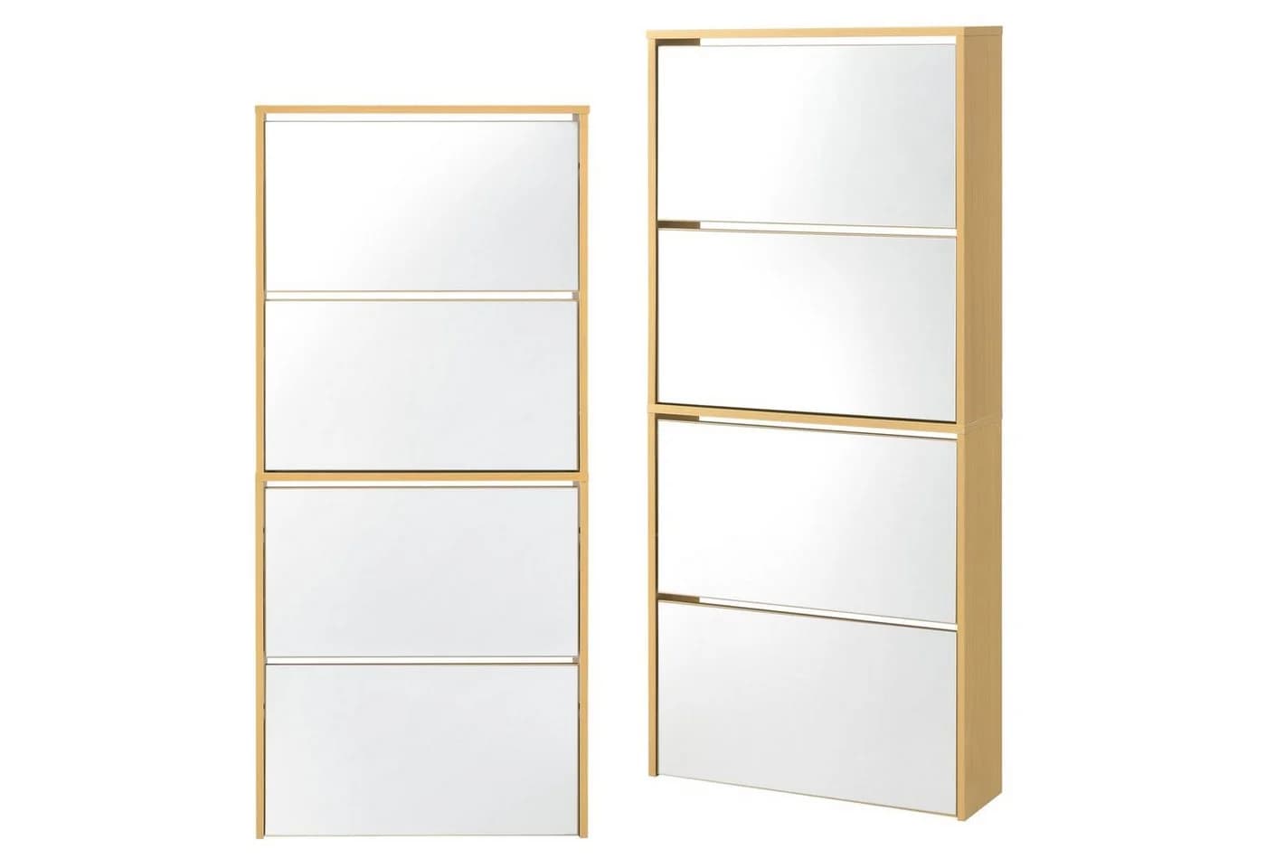 en.casa Schuhschrank Vogar 4 verspiegelte Türen Buche-Optik - Bild 2