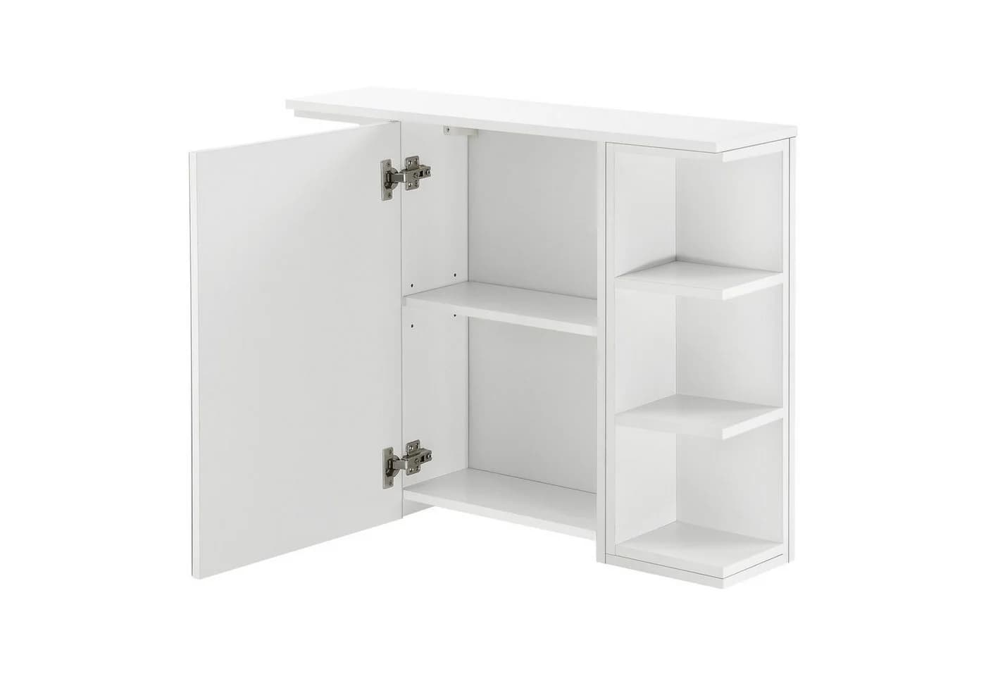 en.casa Badezimmerspiegelschrank Harstad Weiß mit verspiegelter Tür - Bild 4