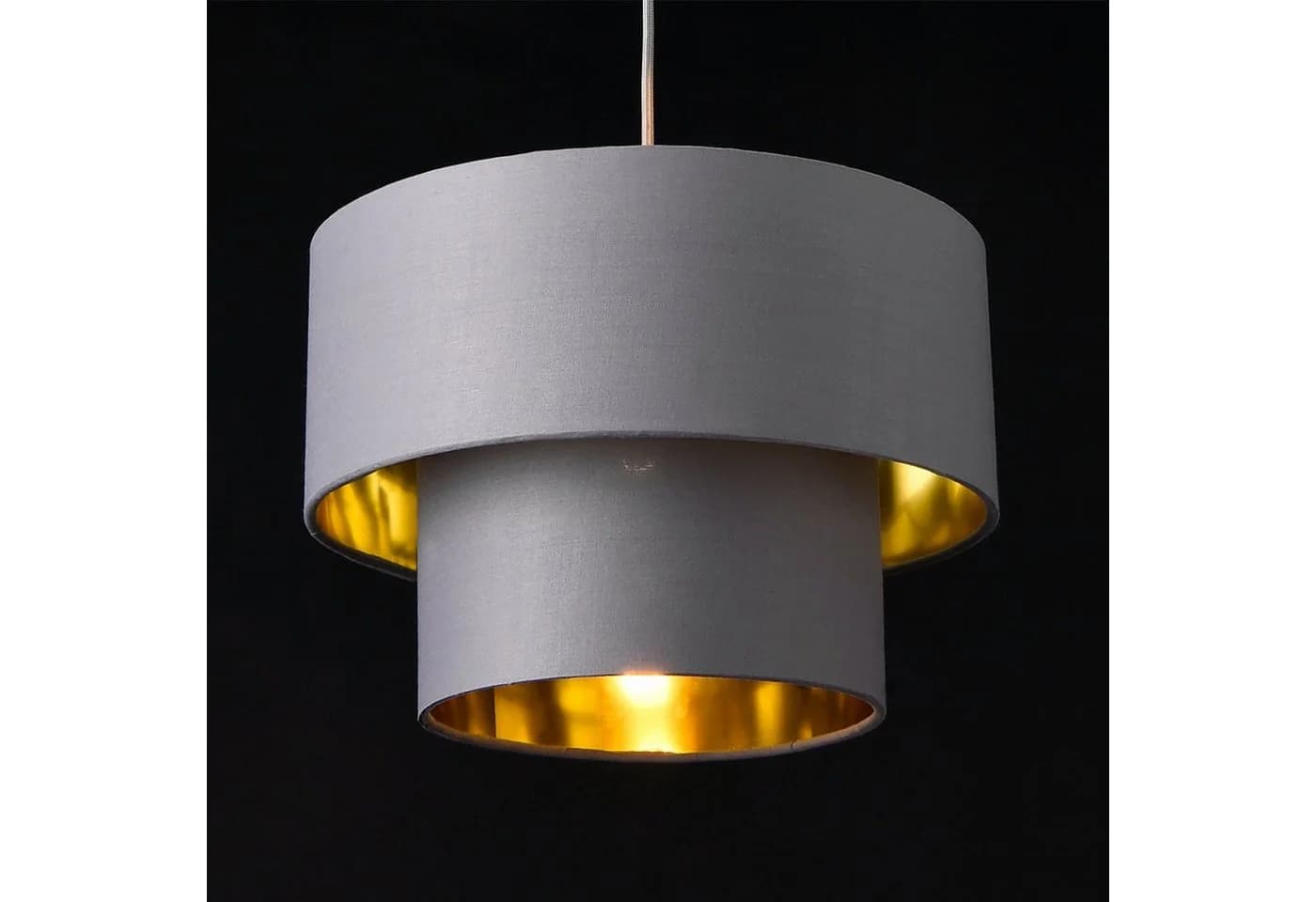 lux.pro Hängeleuchte Lopar Deckenleuchte 30cm grau/gold - Bild 5