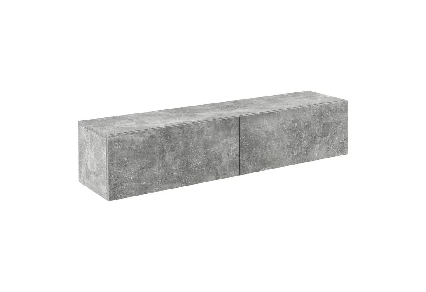 en.casa Hängeschrank Evaton TV Lowboard 140cm Betonoptik