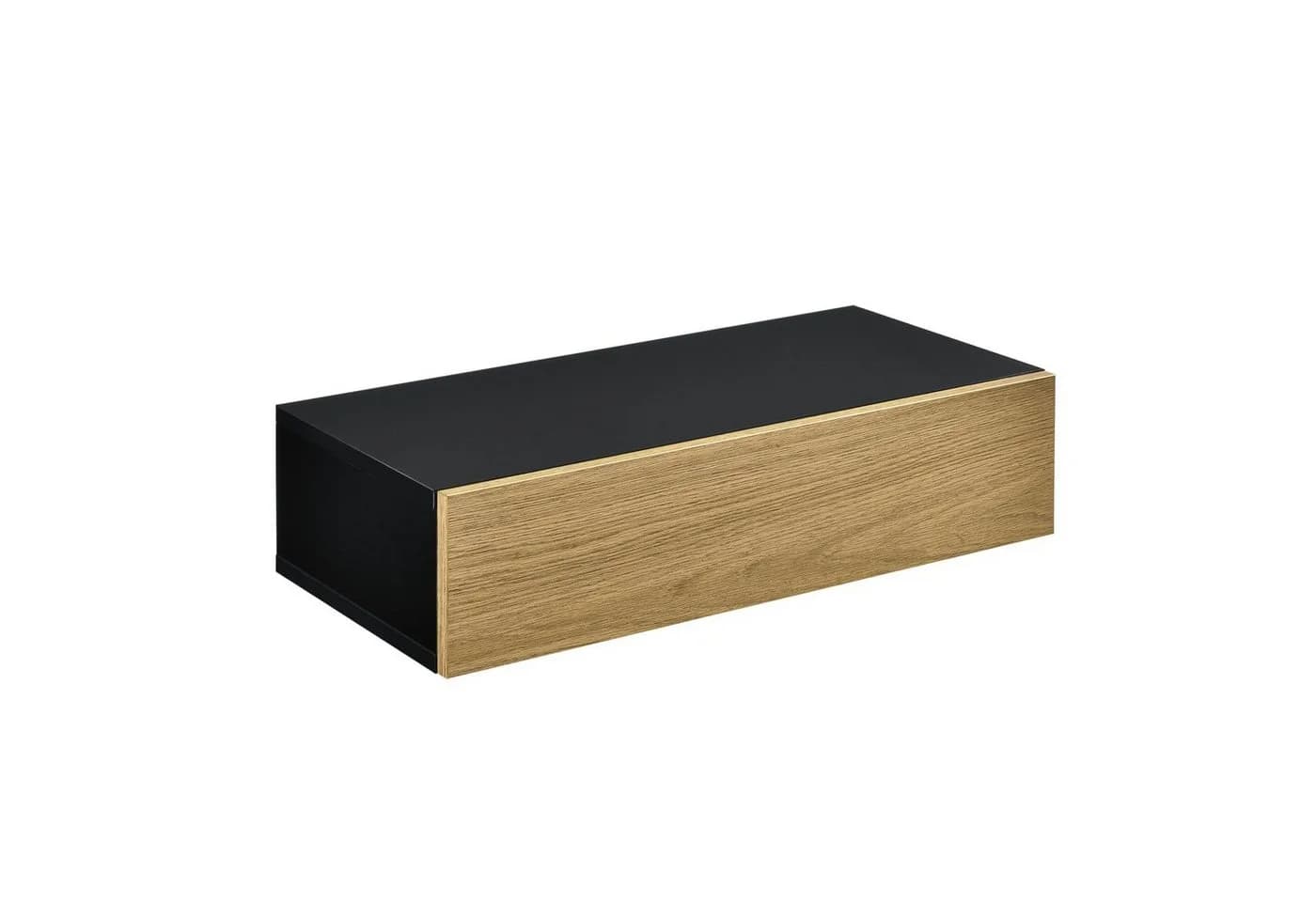 en.casa Wandboard Leknes 2er Set Wandregal mit Schublade Schwarz - Bild 3