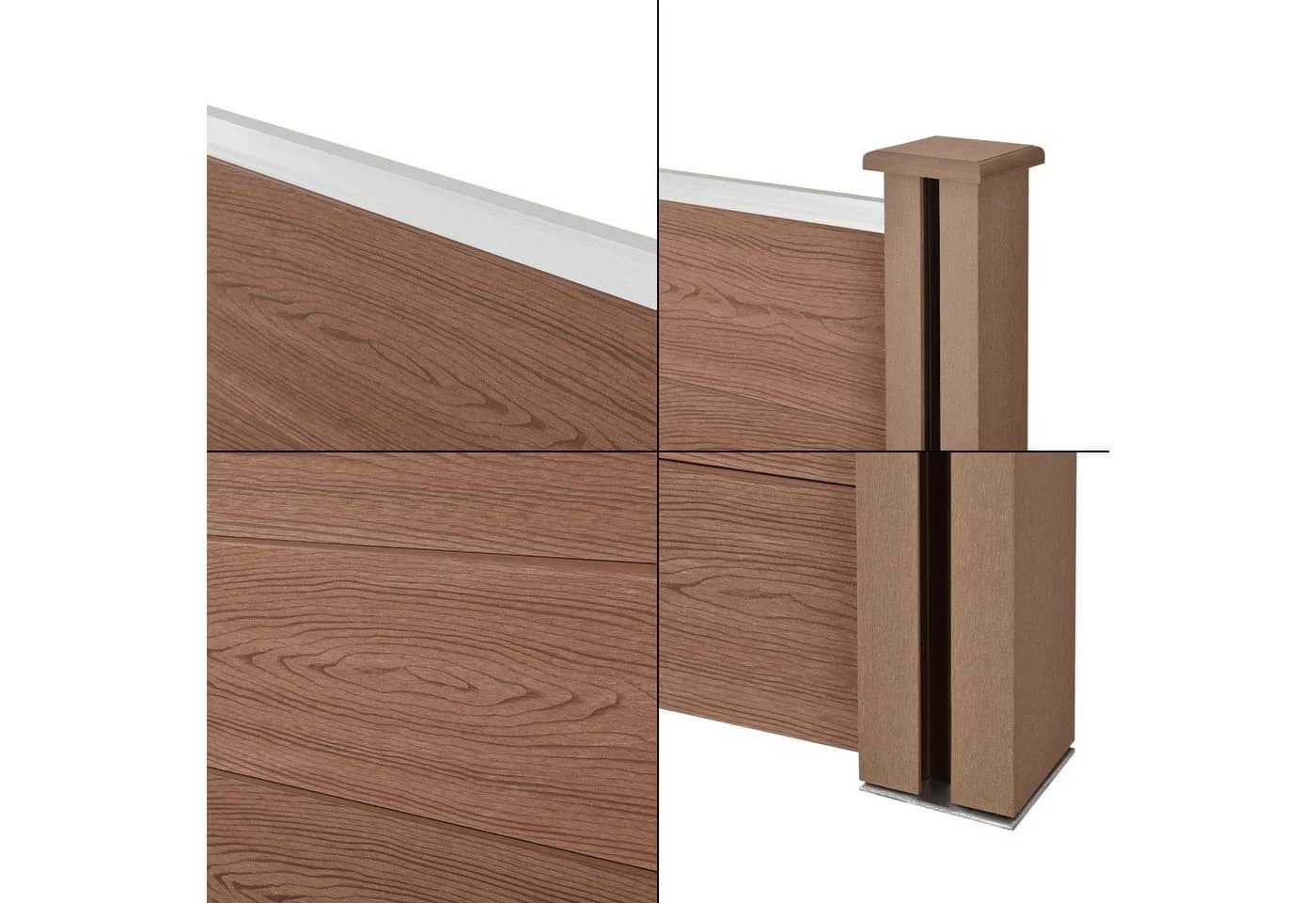 neu.holz WPC Gartenzaun Utrera Braun mit Schräge Sichtschutz - Bild 4
