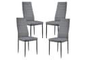 en.casa Essgruppe 5-tlg. Honningsvåg Tisch weiß & 4 Stühle grau Bild 5