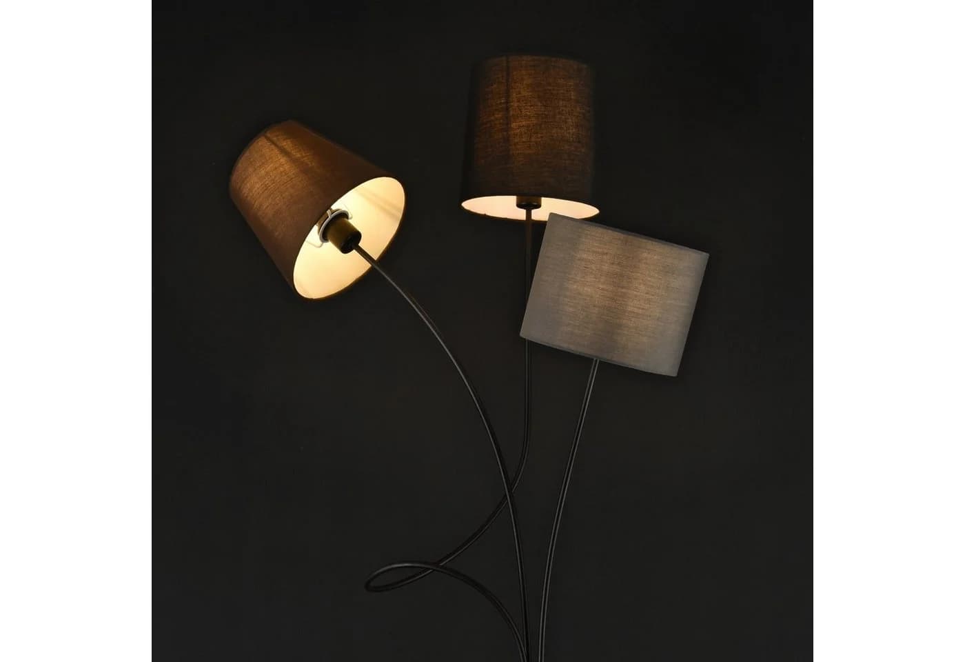 lux.pro Stehlampe Twist 3-flammig Schwarz/Braun/Grau - Bild 3