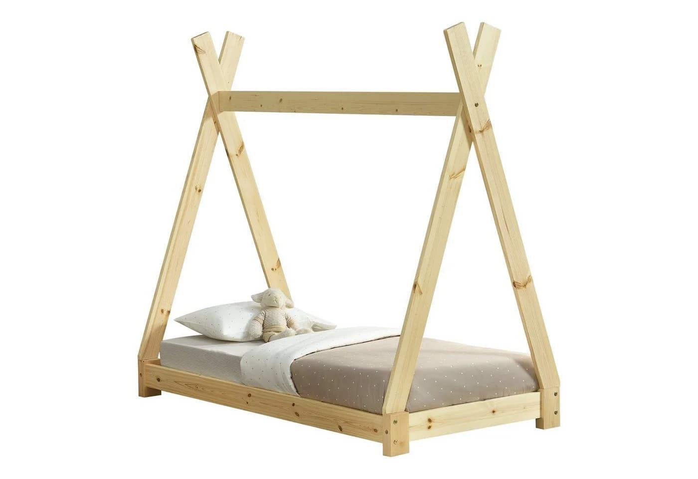 en.casa Kinderbett Onejda Tipi Kiefernholz Natur - Bild 2