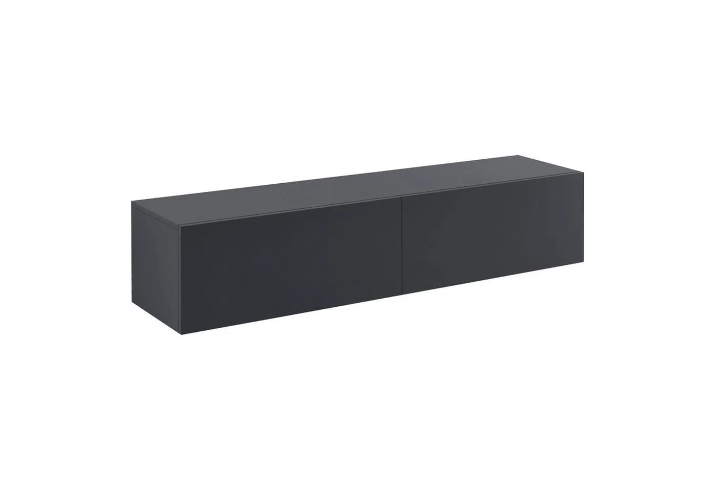 en.casa Hängeschrank Evaton TV Lowboard 140cm Dunkelgrau Matt